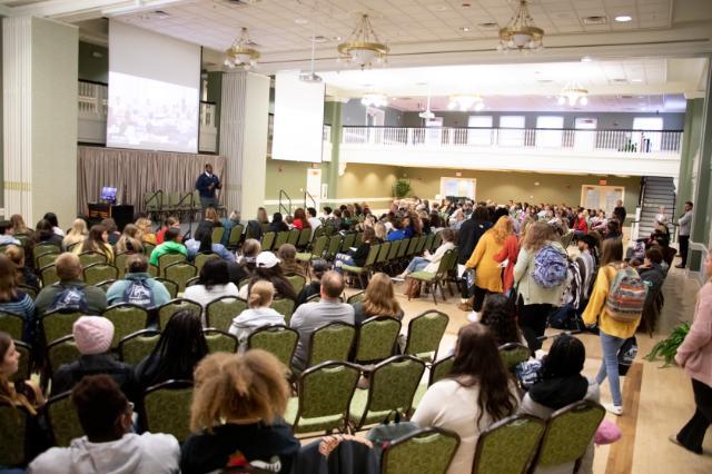 Photo of the Education Immersion talk, Blackwell Ballroom Rotunda.