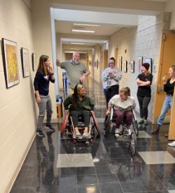 TR students trialing adaptive sports equipment