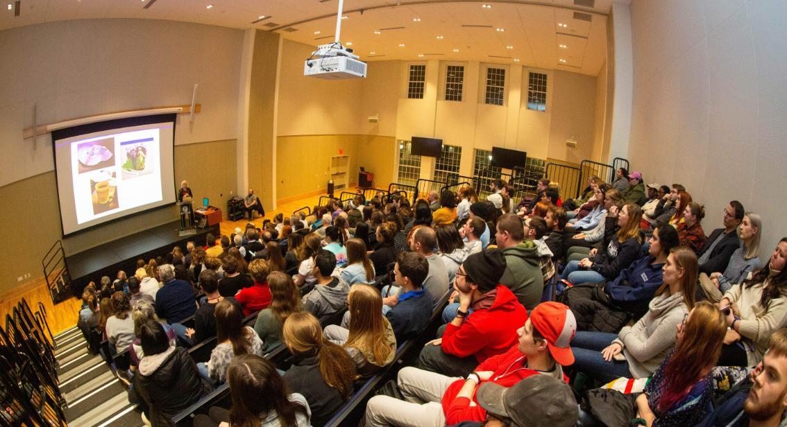 Beth Macy talking to the audience